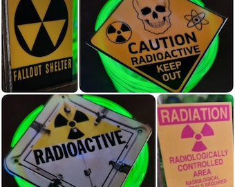 Pegatinas de precaución contra la radiación para refugios antinucleares (forma pequeña)