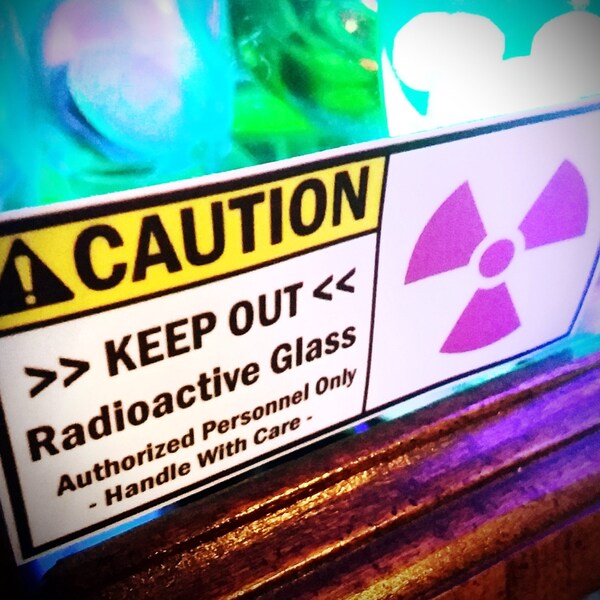 Radiation Caution Stickers (for Uranium Glass Collection Display)