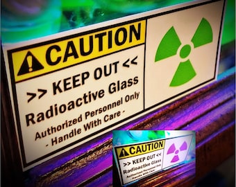 Pegatinas de precaución sobre la radiación (para la exhibición de la colección de vidrio de uranio)