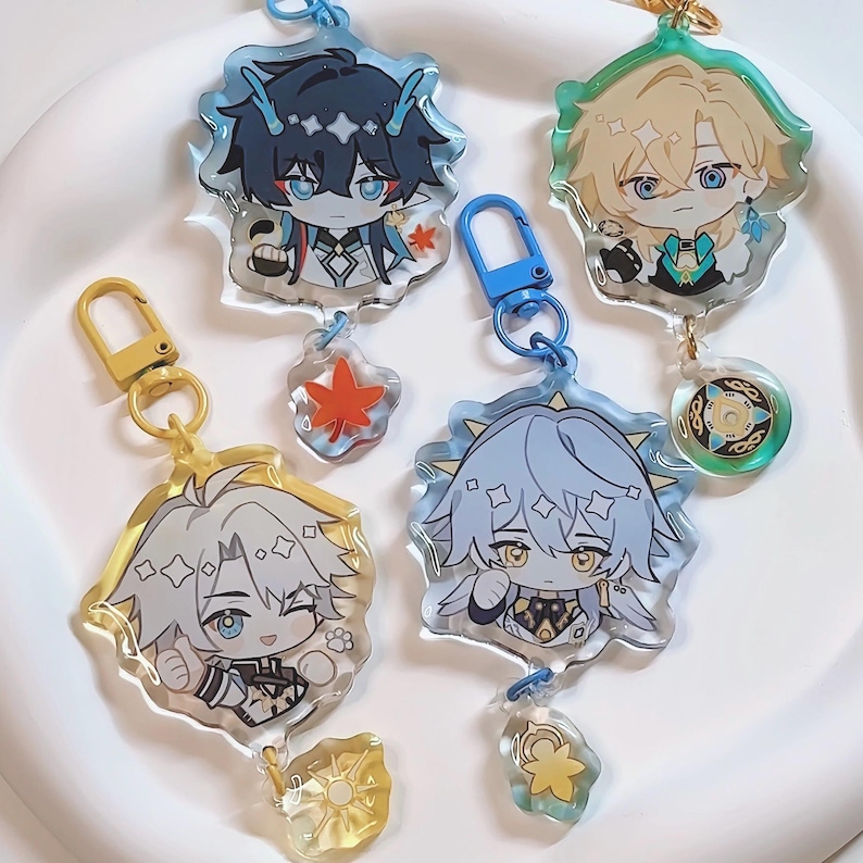Honkai Star Rail Aventurine, Dan Heng, Sunday, Phainon HSR Acrylic Keychain & Sticker image 2