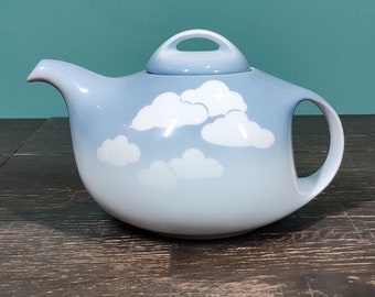 Vintage Porcelain Teapot by Feltman Weiden and Douwe Egberts with White Clouds