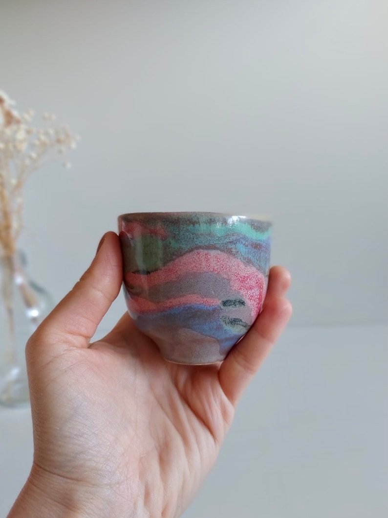 Handmade Stoneware Mug,Pottery Coffee Cup, Cortado Pottery Cup, Stoneware Coffee Cup, Mothers Day Gift, Double Espresso Mug, Handcrafted Mug image 2