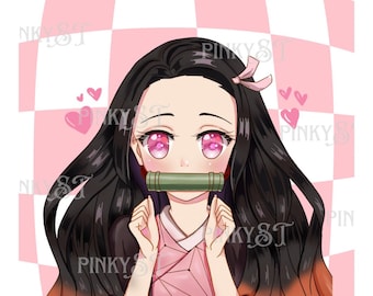 Nezuko kamado 4 designs PNG sublimination design, digital file, anime png, nezuko, demon slayer png, kimetsu no yaiba ideas, anime fan