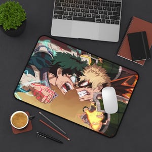 My Hero Academia Battle Desk Mat, Gamer Mouse Pad, Office Decor, Anime Accessory, Video Game Gift, Anime gifts, Top Animes