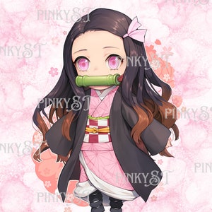 2 anime png sublimation designs, nezuko kamado design, anime gift, gifts gift, wallpaper designs.