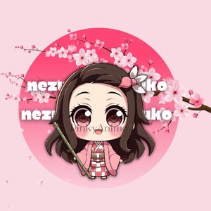 4 Nezuko chibi image png, Cute Nezuko Digital file, digital download, anime png, anime gifts, Christmas gifts, Chibi anime images.