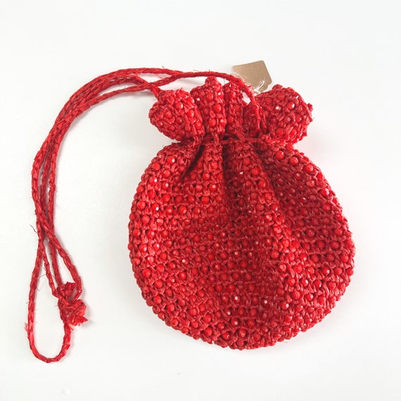 Italian beaded bag - red - image 1