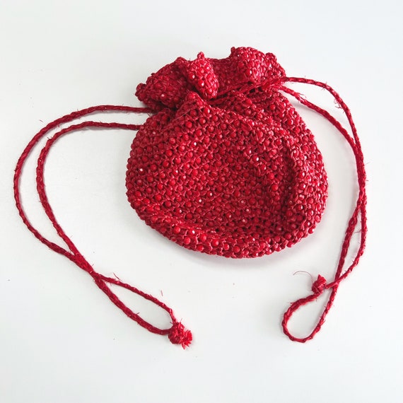 Italian beaded bag - red - image 2