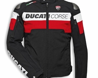 Ducati Textile Motorcycle Jacket Men | Waterproof Biker Touring Gear | Cordura Racing Jacket