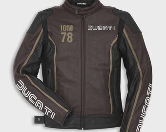 Ducati Leather Motorcycle Jacket Men | CE Armored Genuine Cowhide Biker Racing Riding Gear