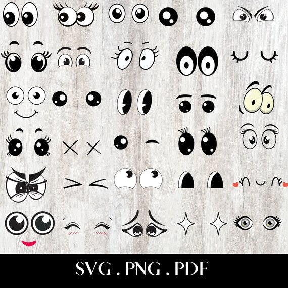 Anime Girl Eyes SVG Bundle, Anime Eyes Svg, Eyes Svg File, Eyelashes svg,  Manga eye Svg, Cartoon eyes svg, Svg cut file, Anime Eyes Cricut.