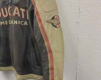 Ducati Meccanica Motorcycle Jacket Men | Vintage Racing Biker Gear