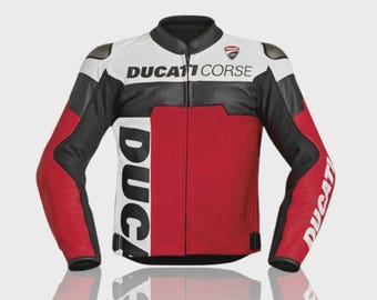 Ducati Corseレザーバイクジャケット | MotoGPバイカーレーシングギア