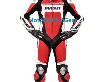 Ducati Leather Racing Suit: Handmade CE Armored Motorcycle Gear