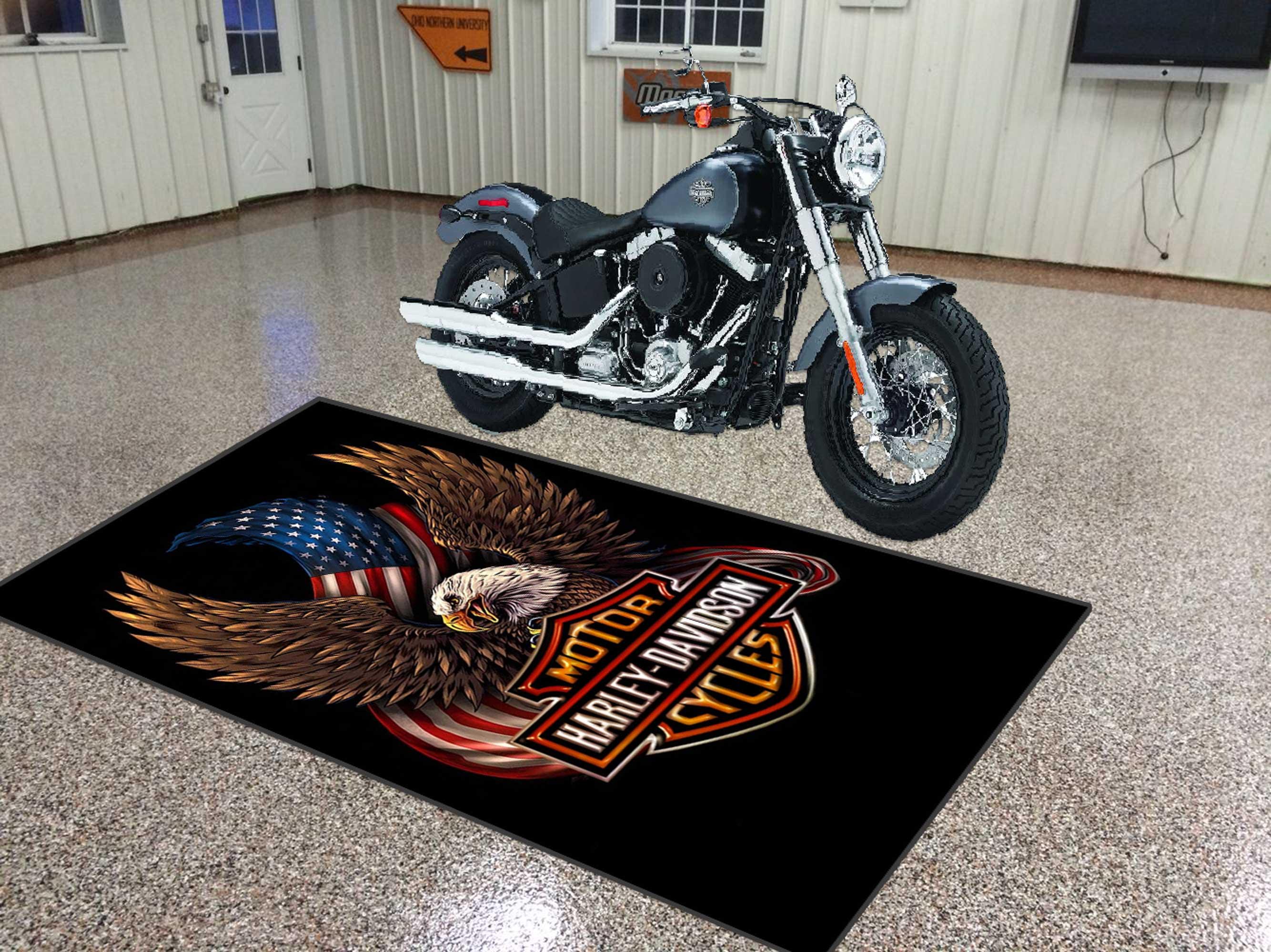 Harley rug, Harley mat,Harley-Davidson rug,Harley-Davidson mat,Motorcycle mat,Davidson mat,Harley-Davidson mat, Garage mat,custom harley rug