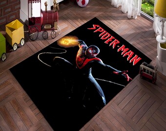 Spiderman, Spiderman Rug, Movie Rug, Fantastic Rug, Kids Room Decor, Boy Room Rug, Gift Rug, Printing Rug, Non-Slip Rug, Soft Area Rug, Rugs