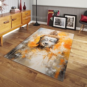 Buddha Rug, Buddha Decor, Printing Rug, Yoga Rug, Meditation Rug, Rug For Living Room, Area Rug, Non-Slip Rug, Gift Rug, Home Decor Carpet