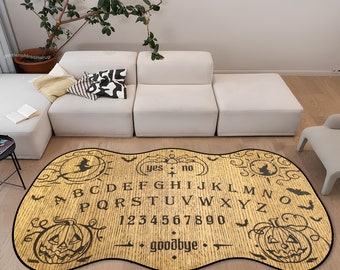 Ouija-bordtapijt, tapijt in gotische stijl, spiritueel tapijt, woondecoratietapijt, vloerkleed voor woonkamer, gevormd vloerkleed, antisliptapijt, zacht tapijt, cadeautapijt