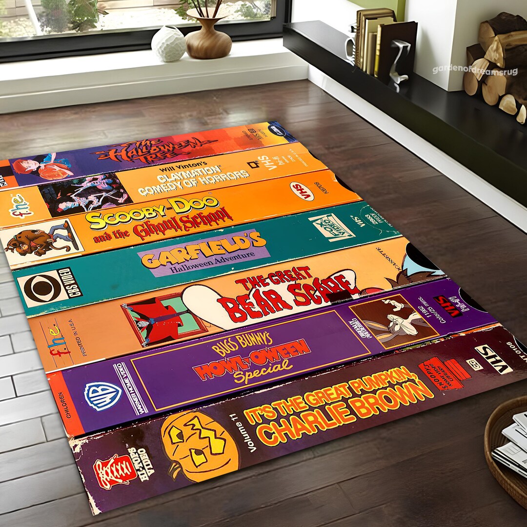 Custom Dvd Rugs Cartoon VHS Rug: Movie Room Decor, Non-slip Area Rug - Etsy
