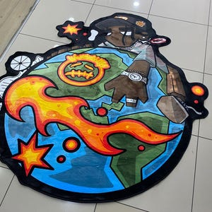 Travis Scott, Cactus Jack, Astroworld, Washable, Area Runner Rugs, Living Room Carpet, Album Covers, t scott murakami rug, custom rug