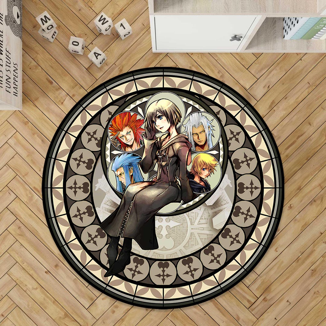 Kerdom Rug Kingdom Hearts Stained Glass Rug, Kingdom Hearts II, Xion Stained Glass ...