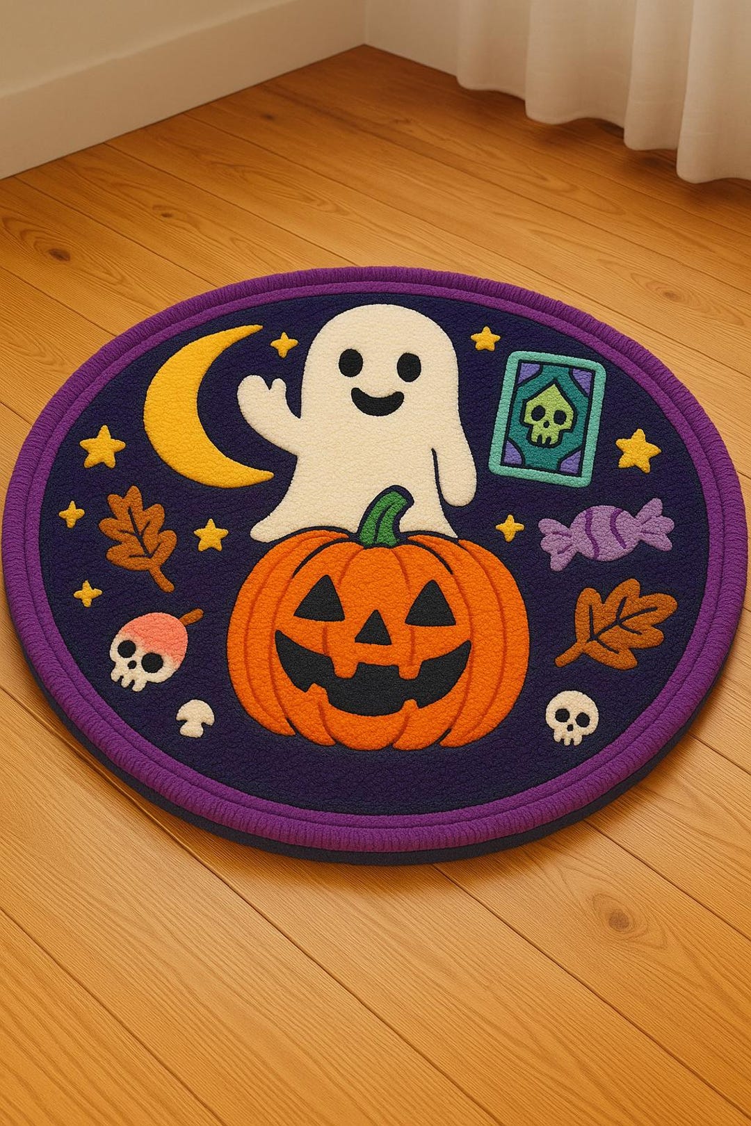 Pumpkin Halloween Rug: Tufted Look Polyester Carpet, Non-slip - Etsy