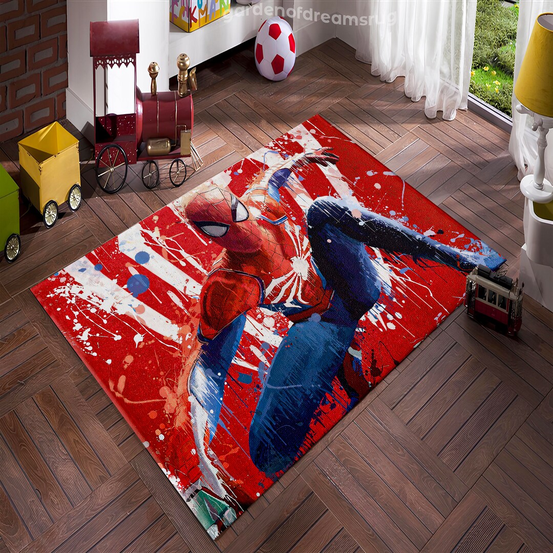 Spiderman Rug, Superhero Rug, Fantastic Rug, Movie Rug, Gift Rug, Kids ...