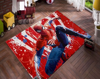 Spiderman Rug, Superhero Rug, Fantastic Rug, Movie Rug, Gift Rug, Kids Room Rug, Soft Area Rug, Non-Slip Rug, Gift for Him, Boy Room Decor