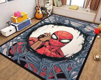 Spiderman Rug, Superhero Rug, Fantastic Rug, Game Room Rug, Gift Rug, Kids Room Rug, Non-Slip Rug, Carton Character Rug, Personalization Rug