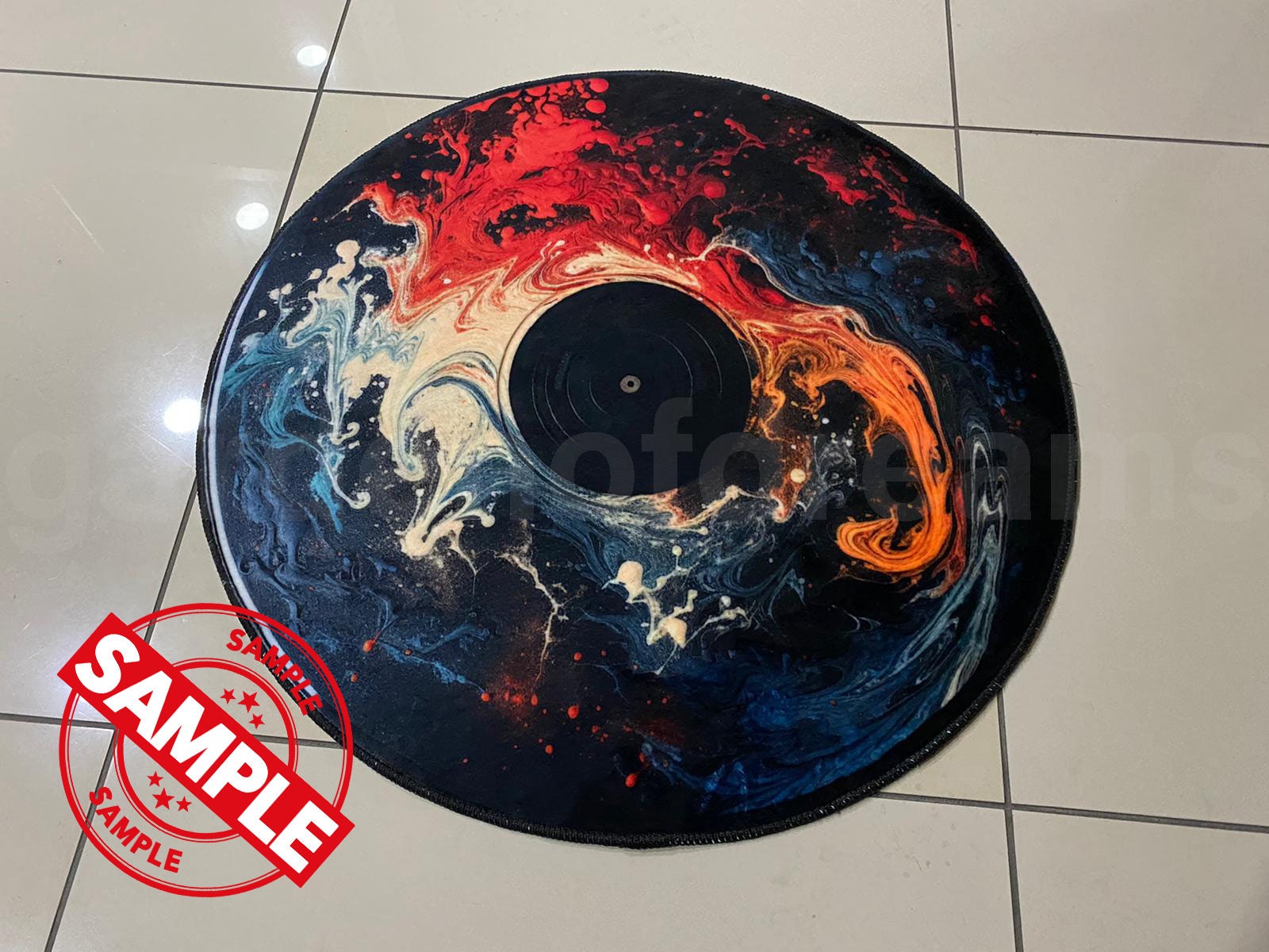 Abstract Record Art Rug: Washable Music Room Decor - Etsy