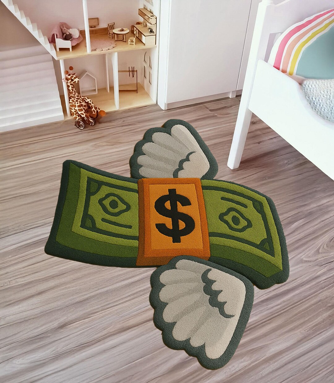 Mr. Krabs Green Dollar Bill Rug: Novelty Money Area Rug - Etsy