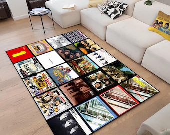 Beatles Covers Rug, Beatles Album Rug, Music Rug, Fan Rug, Music Room Decor, Non Slip Rug, Rugs For Living Room, Gift Rug, Washable Rug