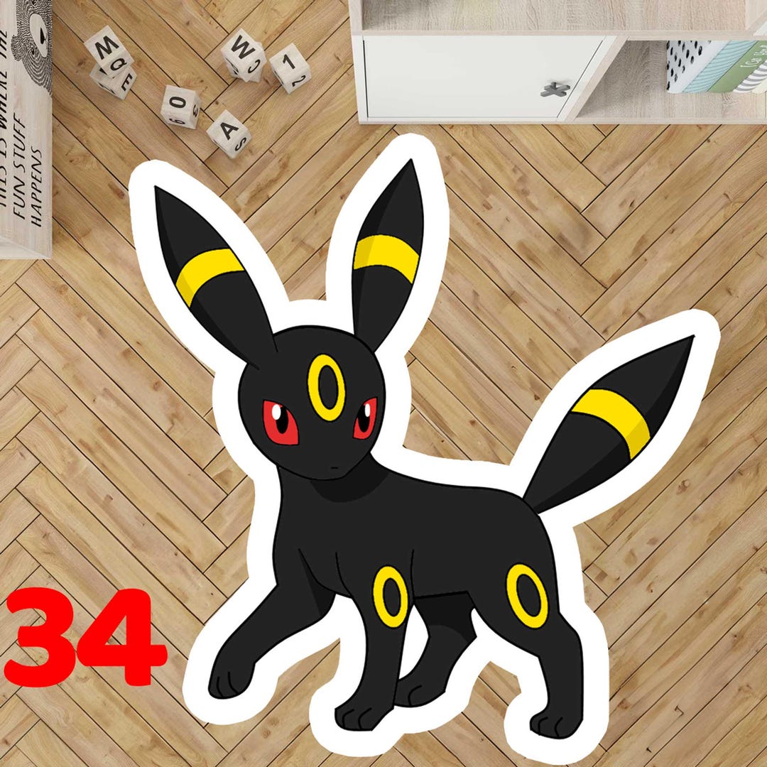 Umbreon Rug: Eevee Evolution, Game Room Decor - Etsy