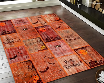 Halloween Rug, Halloween Area Rug, Gothic Rug, Halloween Decor, Halloween Gift, Rugs For Living Room, Non Slip Rug, Home Decor Rug, Washable