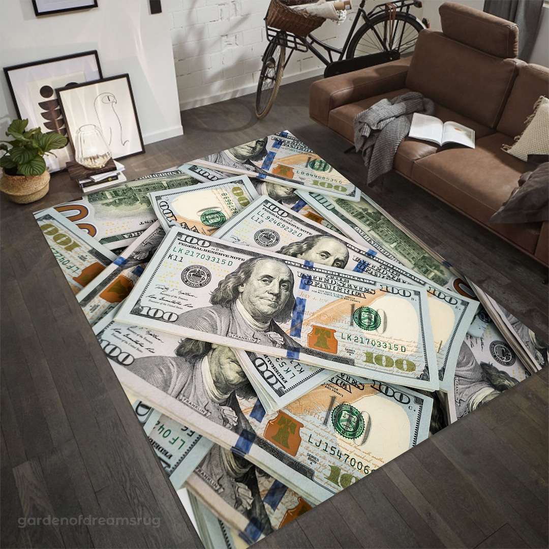 100 Dollar Bill Area Rug: Ben Franklin Money Rug - Etsy