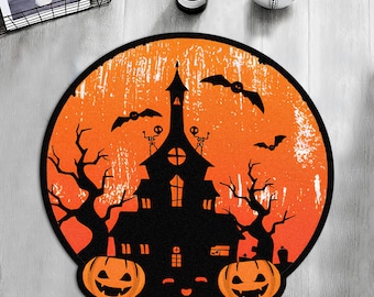 Pumpkin Rug, Happy Halloween Rug, Tufted Look Rug, Halloween Decor, Gift For Halloween, Rugs For Living Room, Anti Slip Rug, Home Decor Rug