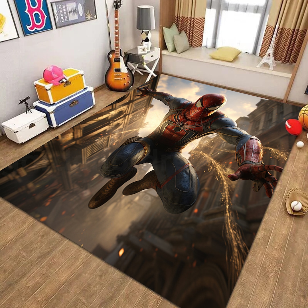 Spiderman Rug, Superhero Rug, Movie Rug, Spiderman Decor, Boy Room Rug ...