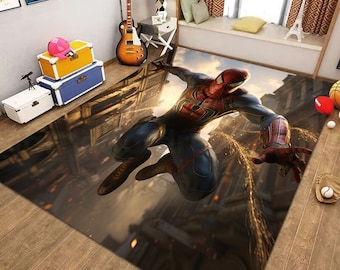 Spiderman Polyester-Teppich: Rutschfeste Kinderzimmerdekoration