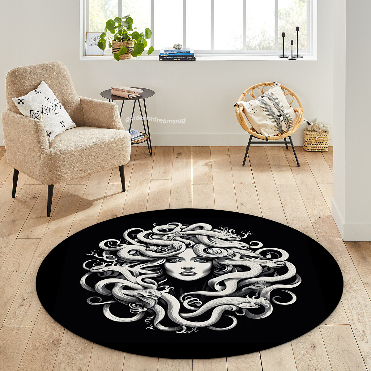 Medusa Rug, Medusa Decor, Enchanting Rug, Greek Mythology Rug, Non Slip ...