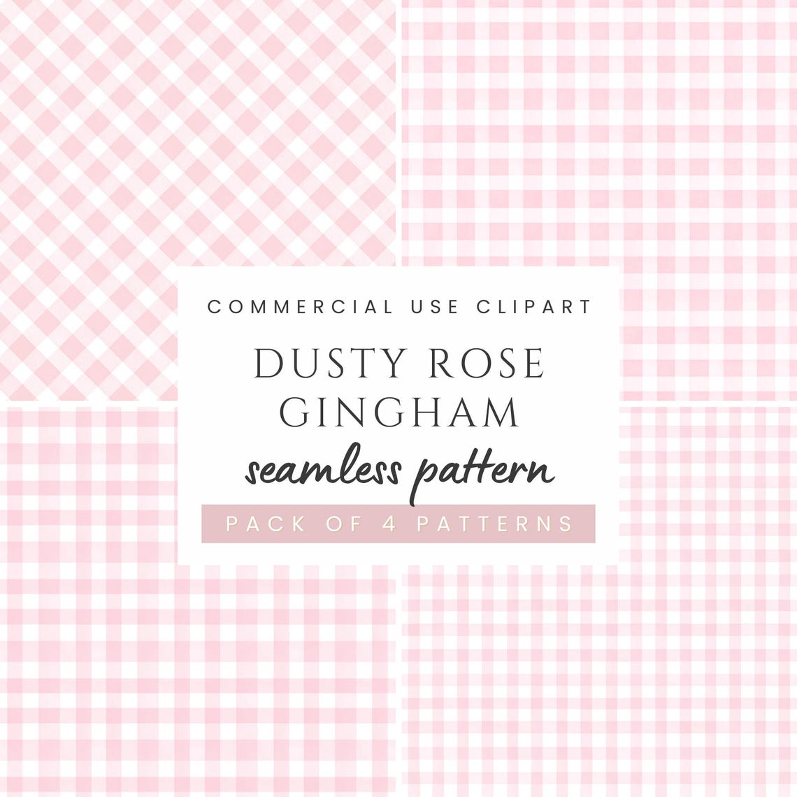 Gingham Pastel Pink Digital Paper Watercolor Checkered Pattern Seamless ...