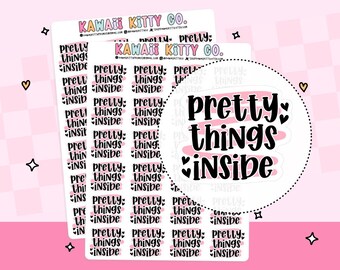 Pretty Things Inside Packaging Stickers, Small Business Stickers, Thank You Stickers, Happy Mail Stickers, Choose Your Colors