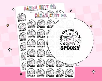 Thank You For Shopping Spooky Stickers, Small Business Stickers, Thank You Stickers, Happy Mail Stickers, Mailer Stickers, Ghost Stickers