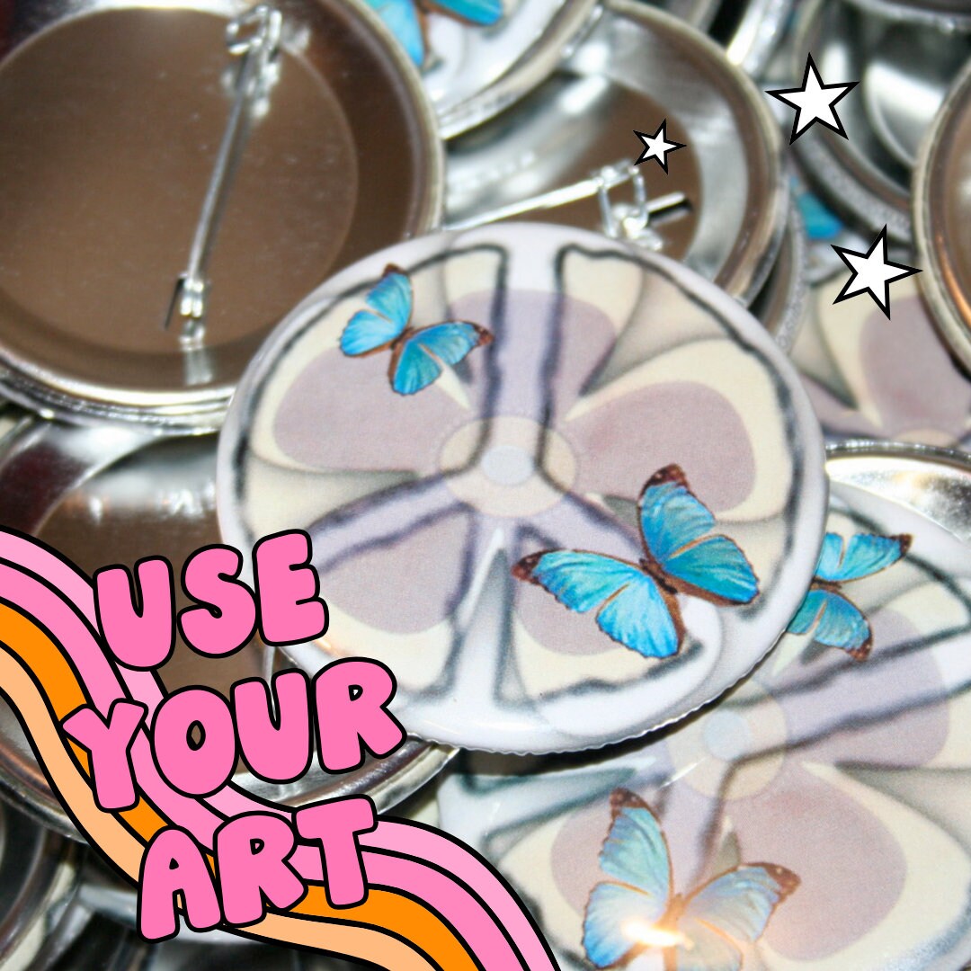 100 Custom Buttons, 2.25 Inch Use Your Own Logo, Artwork, Photos Fast ...