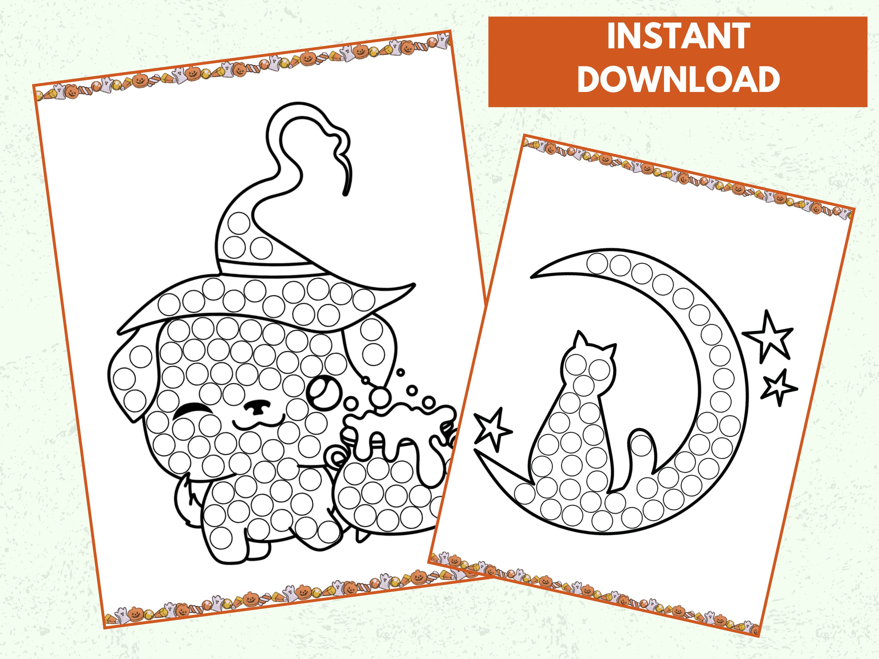 Halloween Dot Marker Pages Kids Coloring Printables Do a Dot Activity