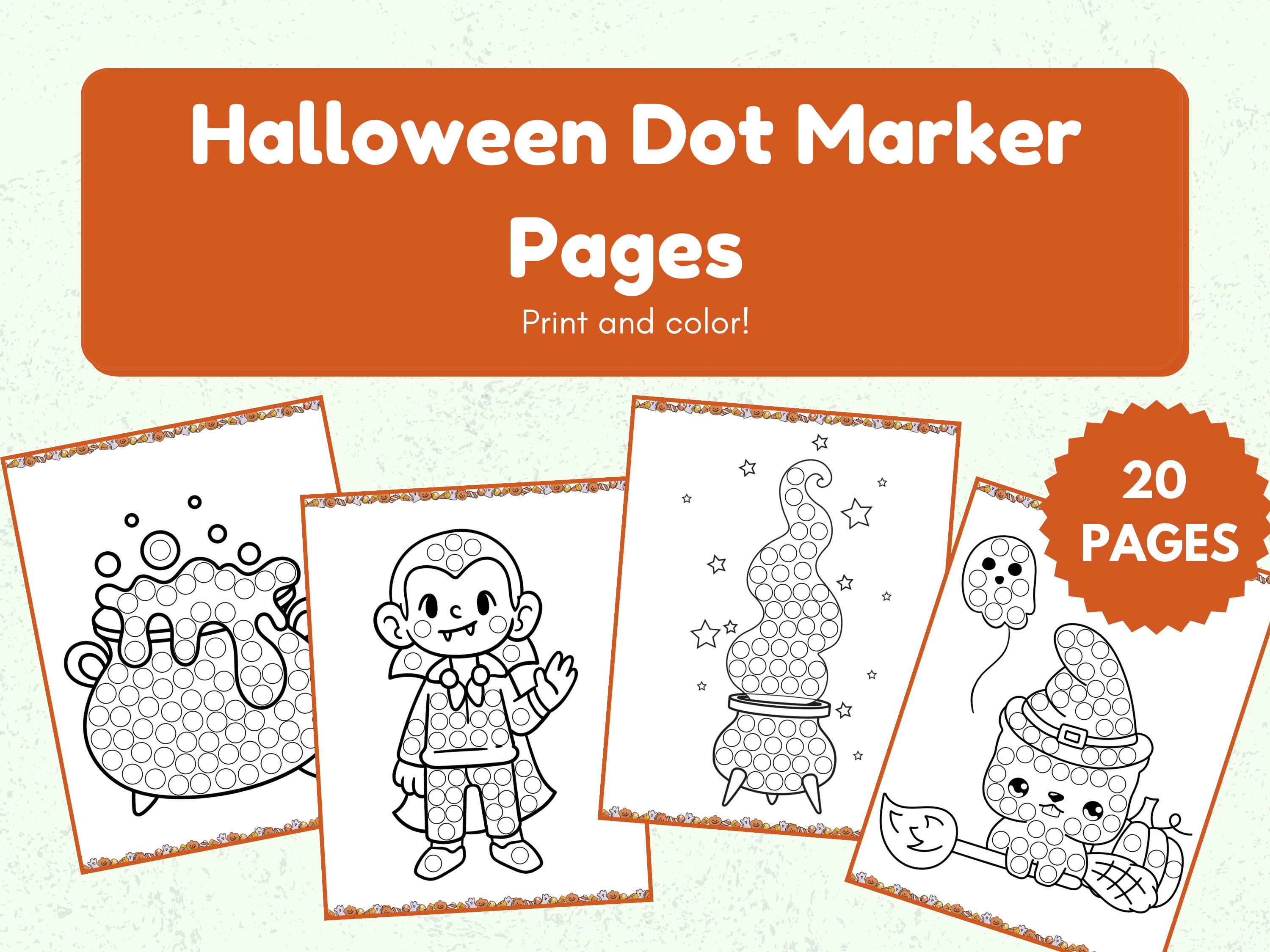 Halloween Dot Marker Pages Kids Coloring Printables Do a Dot Activity