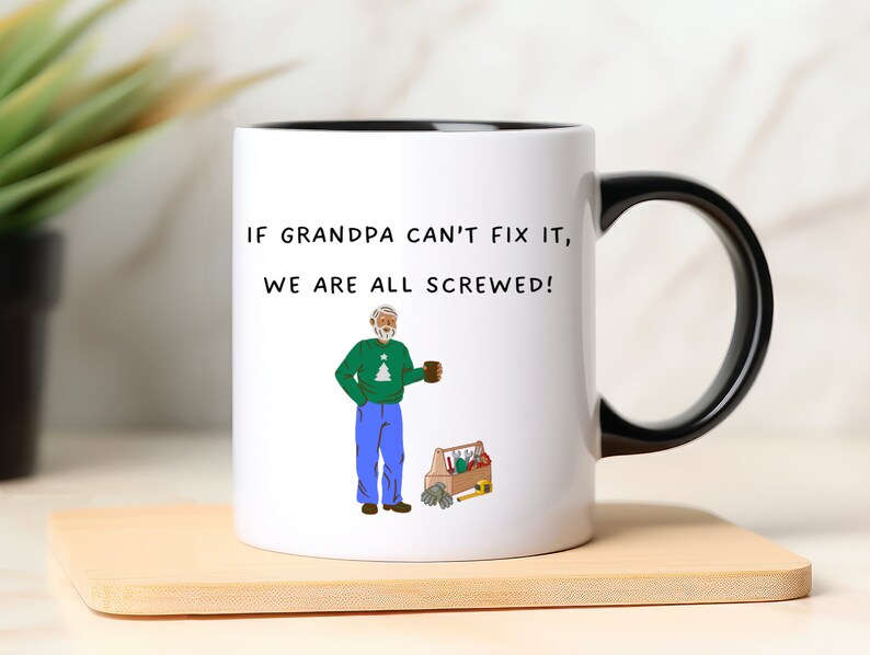 Funny 'The Grandfather' Coffee Mug – 11 Oz Ceramic Grandpa Gift Mug, Microwave & Dishwasher Safe