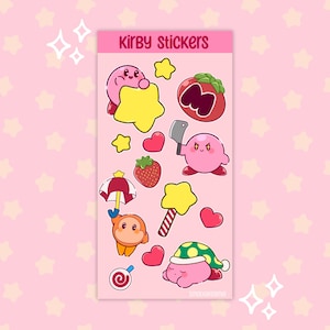 Kirby glossy sticker sheet | for journal planner laptop | Stationary