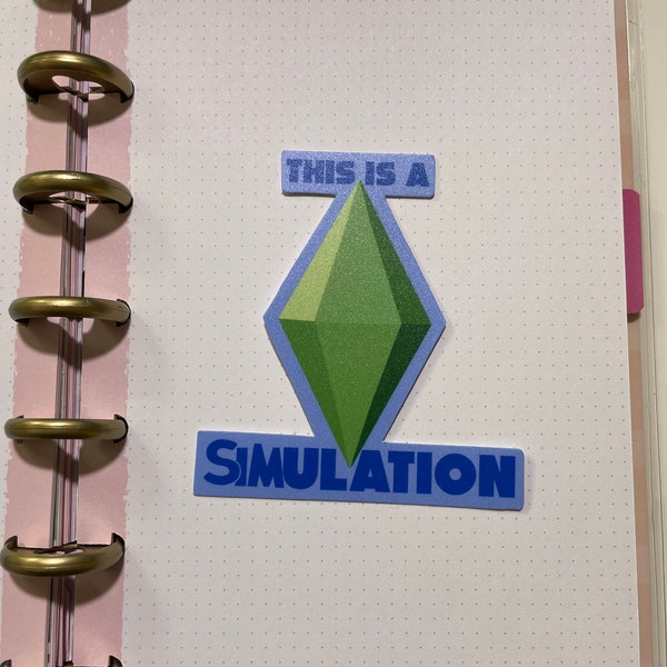 This is a Simulation The Sims matte diecut sticker | Waterproof | Cute for Journal Planner Laptop Water Bottle | Stationary