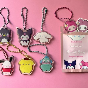 acrylic double-sided keychain blind bags w/ matching stickers | Kawaii Mystery gacha | 1.5&quot;