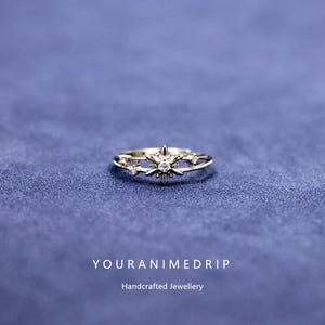 S925 Silver Flower Ring, Fashionable and Elegant Open Adjustable Ring